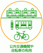 公共交通機関や自転車の利用